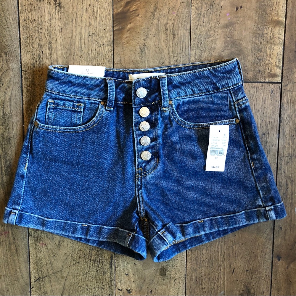 PacSun Sophia Blue Denim Mom Shorts